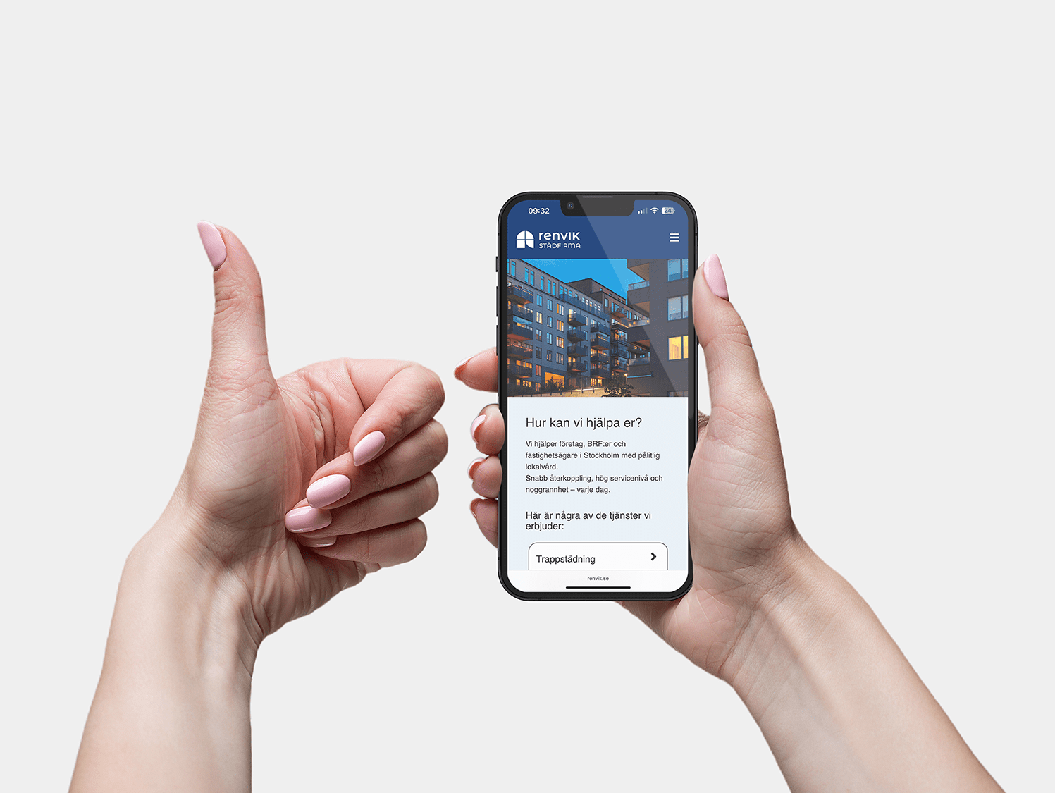 Mobilvy av Renviks checklista och städplan